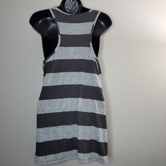 Gray and black stripe tank top. - Picture 3 of 4